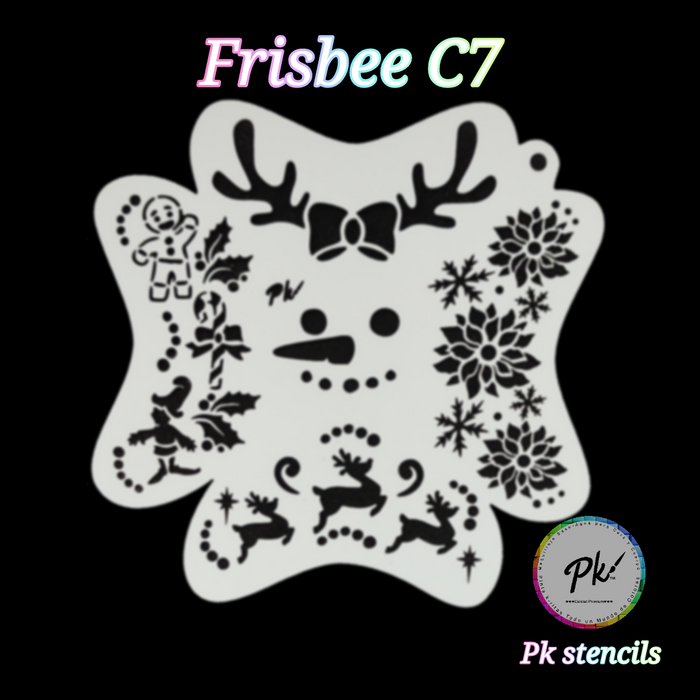 PK | FRISBEE Face Painting Stencil |  NEW Mylar - Winter Fun  -  C7