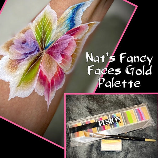Nat's Fancy Faces | Face Painting Brush - Gold Edition 1/2" Angle