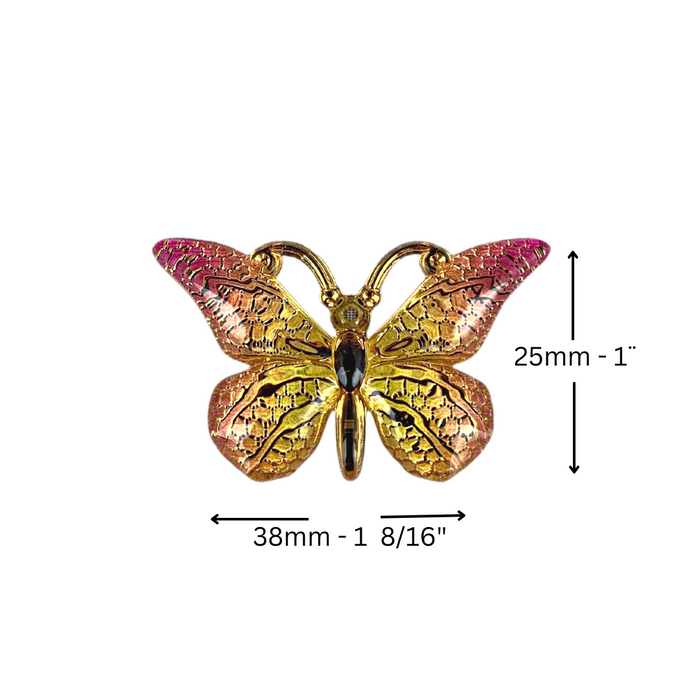 Jest Jewelz Face Painting Gems | Large Golden Pink Butterfly - 20 units