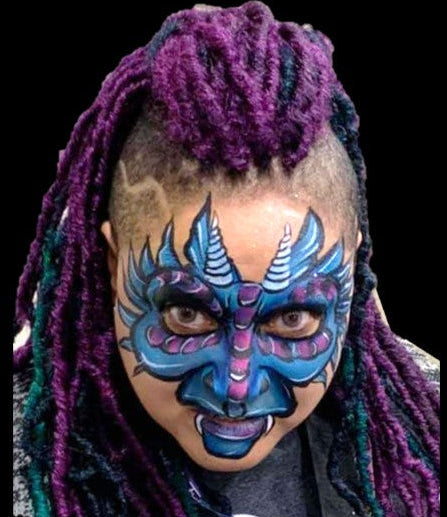 TAP 104 Face Painting Stencil - Unicorn Horn Swirl