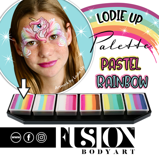 Fusion Body Art  | Lodie Up Face Painting Palette - Cute Pastel Rainbow