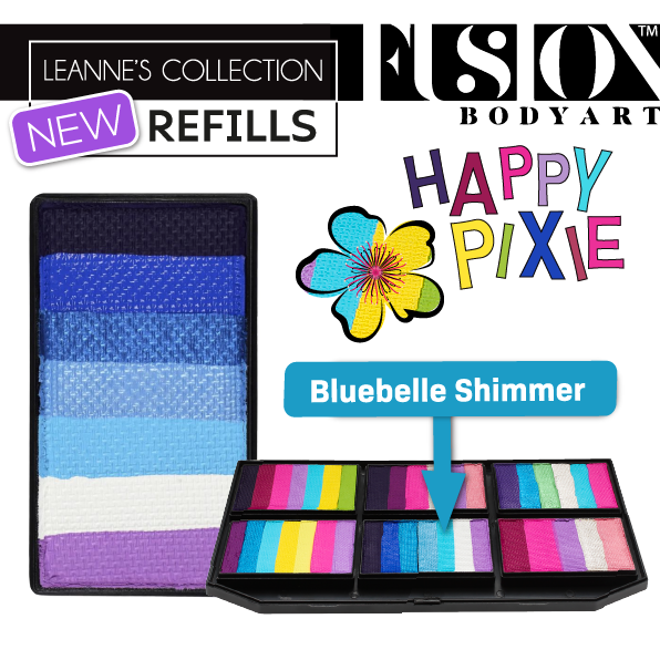 Fusion Body Art |  Leanne's Happy Pixie Petal Palette Refill - BLUEBELLE SHIMMER 25gr