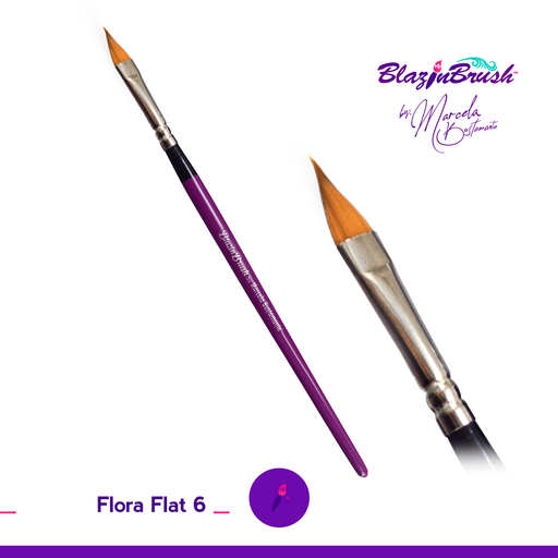 Blazin Brush | Face Painting Brush by Marcela Bustamante - Flat Pointy - Flora #6