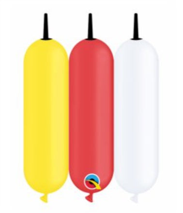 Qualatex Balloons | 321Q - White/Yellow/Red with Black Tips - BEE BODY Assortment - 100 ct (4032)