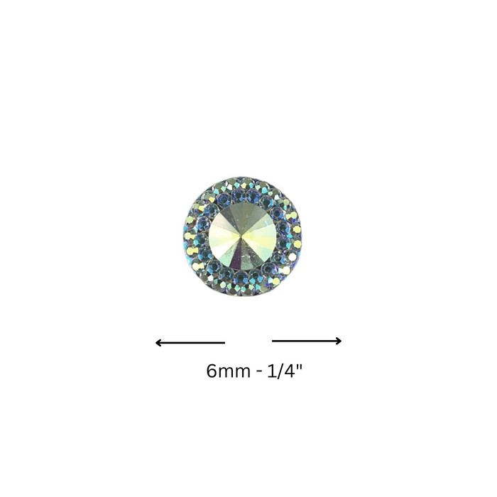 Jest Jewelz Face Painting Gems | Small Round w/ Holographic Crystal Edge - 1 tbsp (aprox 34 gems)