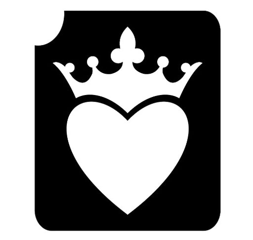 Art Factory | Glitter Tattoo Stencil - (355) Majestic Heart Crown - 5 Pack - #55