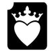Art Factory | Glitter Tattoo Stencil - (355) Majestic Heart Crown - 5 Pack - #55