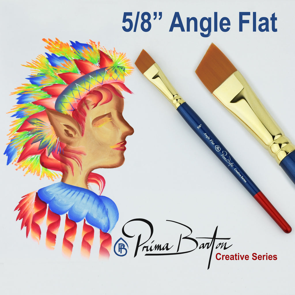 Prima Barton  Creative Series Face Painting Brush - 5/8 ANGLE Flat — Jest  Paint - Face Paint Store