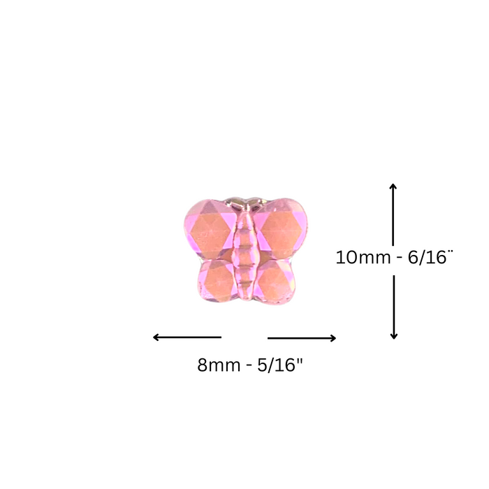 Jest Jewelz Face Painting Gems | Small Holographic Pink Butterfly - 1 tbsp (aprox 98 gems)