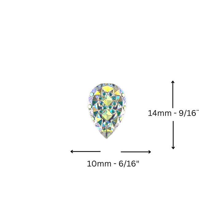Jest Jewelz Face Painting Gems | Small Teardrop w/ Clear Crystals - 1 teaspoon (37 gems aprox)