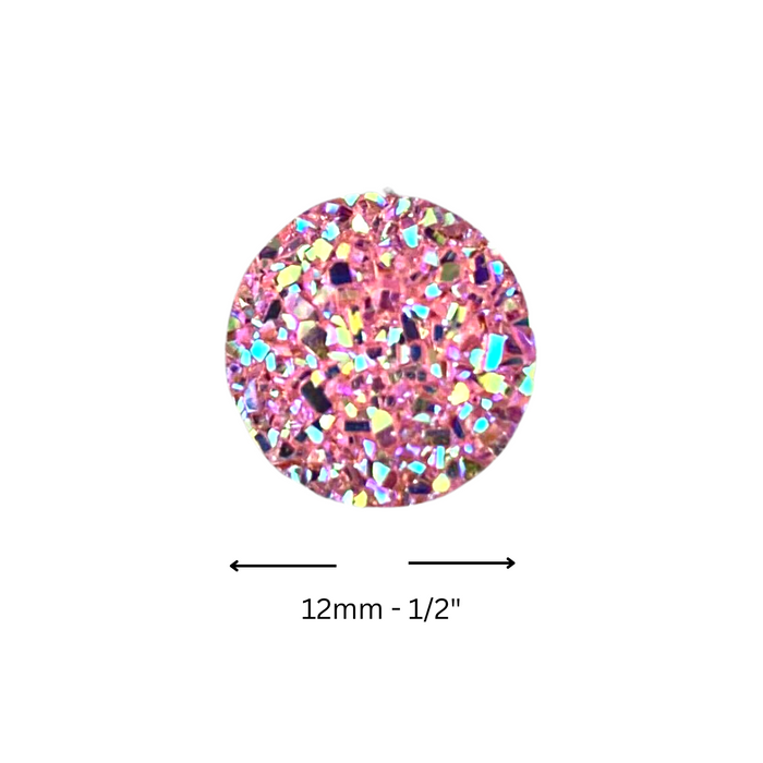 Jest Jewelz Face Painting Gems | Small Round w/ Light Pink Crystals - 1 tbsp (aprox 37 gems)