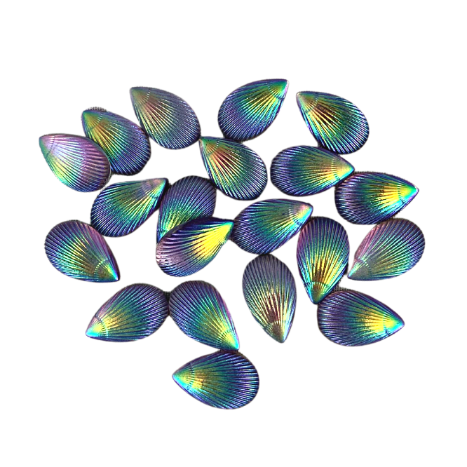 Jest Jewelz Face Painting Gems | Long Drop Shape - Small Purple Seashell - 1 tbsp (aprox 61 gems)