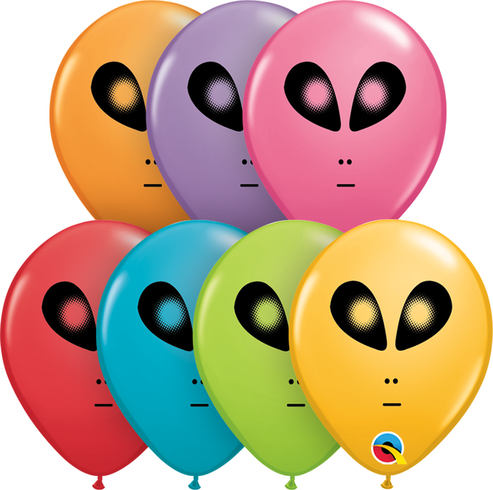 Qualatex Balloons | 5" Round -  Space Alien Festive Assortment - 100ct (8601)