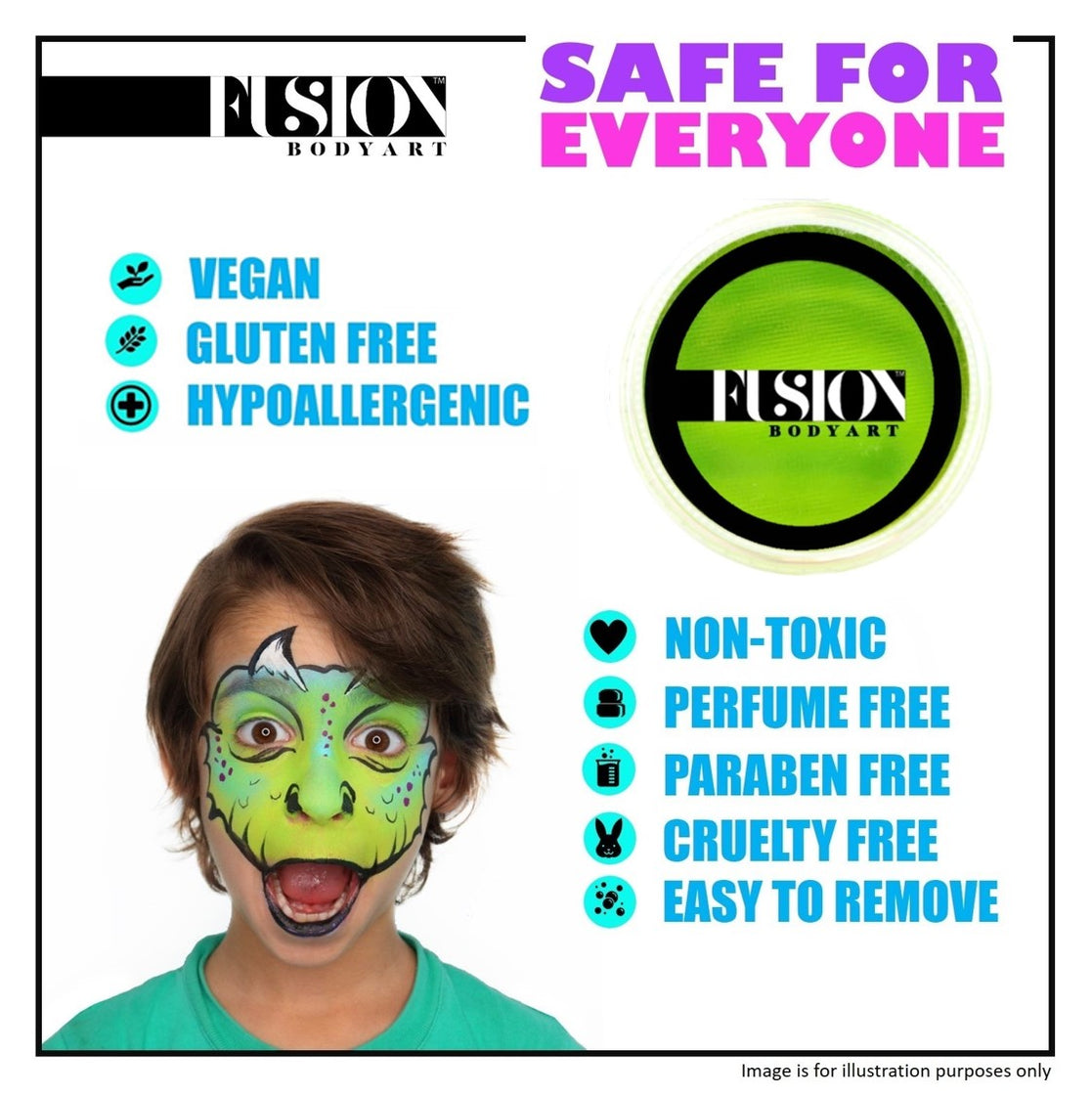 Fusion Body Art Face Paint Prime Lime Green 32gr — Jest Paint Face