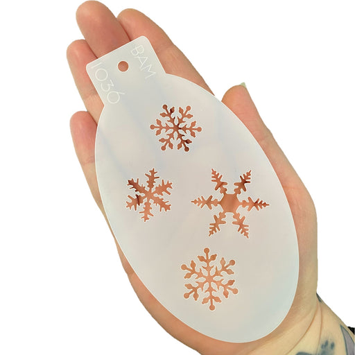Bad Ass Mini 1036 - Face Painting Stencil - Snowflakes