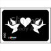 Glimmer Body Art |  Triple Layer Glitter Tattoo Stencils - 5 Pack - Heart Doves - #4