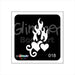 Glimmer Body Art |  Triple Layer Glitter Tattoo Stencils - 5 Pack - Flaming Hearts - #18