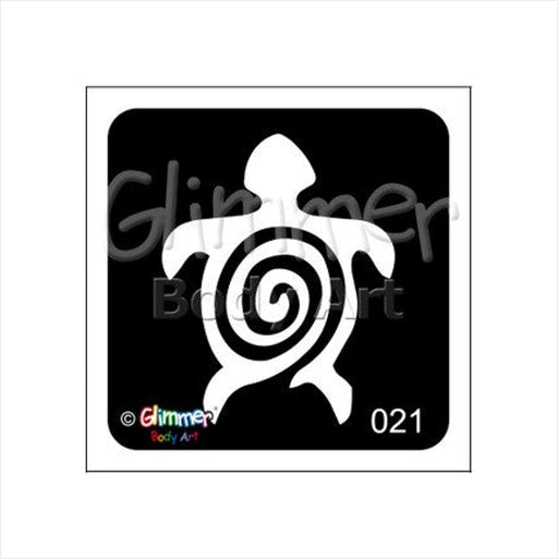 Glimmer Body Art |  Triple Layer Glitter Tattoo Stencils - 5 Pack - Turtle Swirl - #21