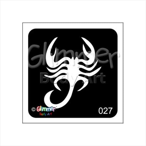 Glimmer Body Art |  Triple Layer Glitter Tattoo Stencils - 5 Pack - Scorpion - #27
