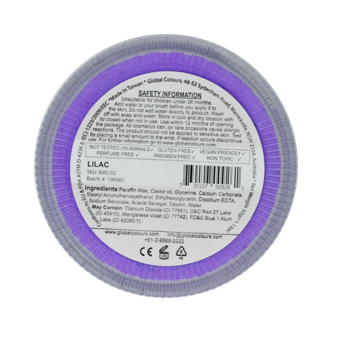 Global Colours Body Art | Face and Body Paint -  NEW Standard Lilac 32gr