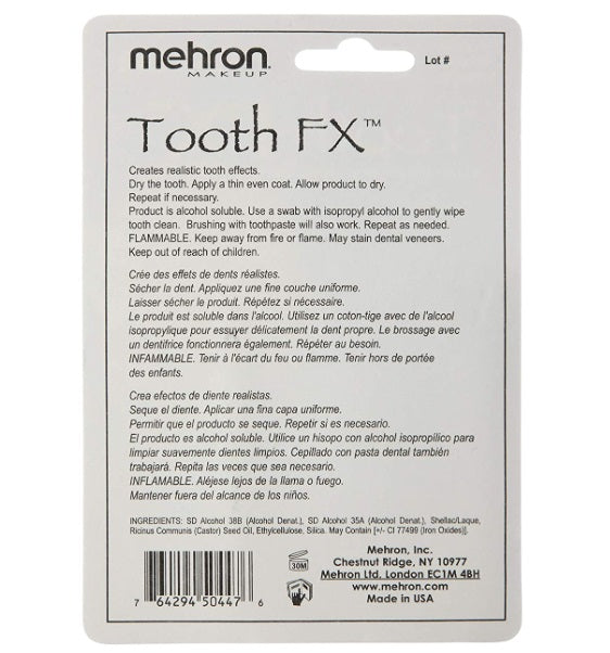 Mehron | TOOTH FX Tooth Paint - BLACK  (0.125 fl. oz. / 4ml) - on Sale!