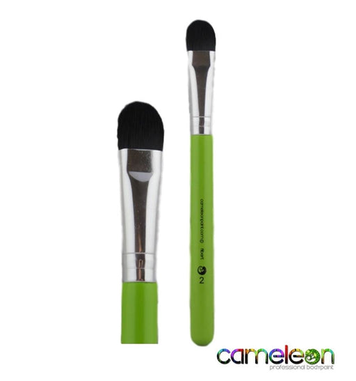 Cameleon Face Painting Brush - Medium Filbert # 2 - Short Green Handle - (9/16")