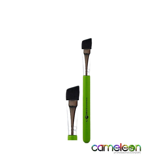 Cameleon Face Painting Brush - Angle Brush #2 - 5/8"  (short green handle)
