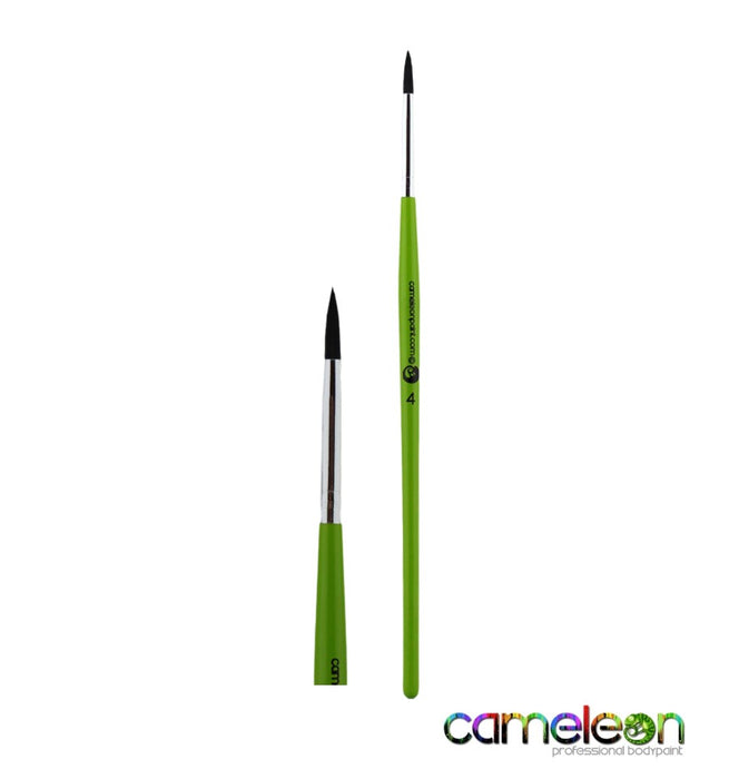 Cameleon Face Painting Brush - Liner #4 (long green handle)