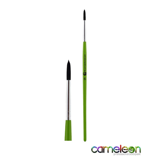 Cameleon Face Painting Brush - Liner #6 (long green handle)