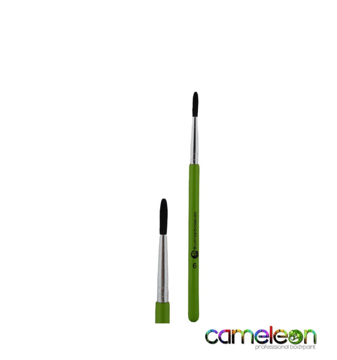Cameleon Face Painting Brush - Round #6 (short green handle)