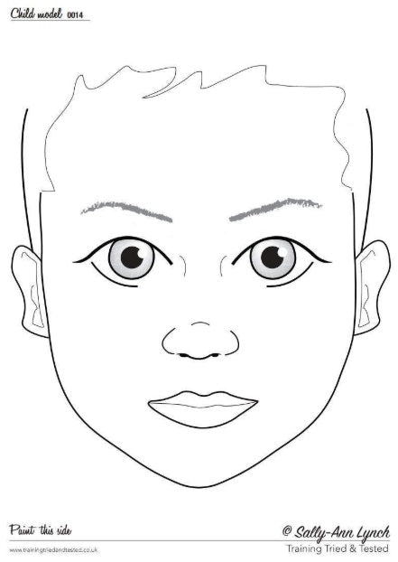 Training Tried & Tested Face Painting Practice Board - CHILD 0014 (Transparent)
