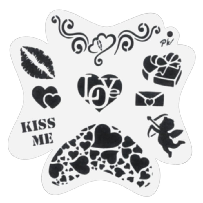 PK | FRISBEE Face Painting Stencil | NEW Mylar - Happy Valentine's Day -  D5