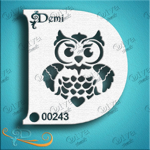 Diva Stencils | Face Painting Stencil | Demi Owl (00243)