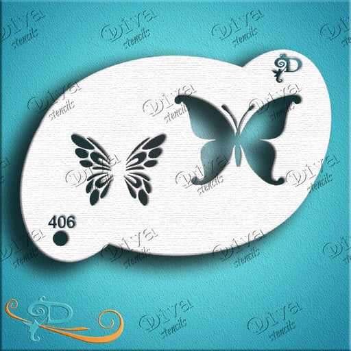 Diva Stencils | Face Painting Stencil | Two-Step Butterfly (00406)