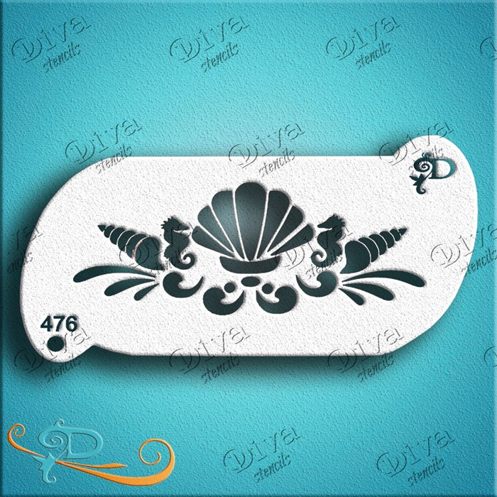 Diva Stencils Face Painting Stencil Forehead Seahorse Band — Jest