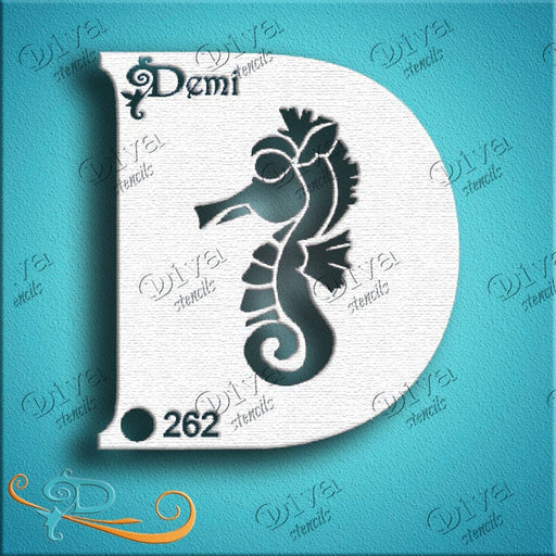Diva Stencils | Face Painting Stencil | Demi Seahorse (00262)