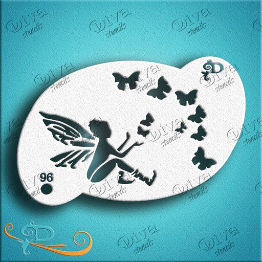Diva Stencils | Face Painting Stencil | Butterfly Fairy #2 (00096)