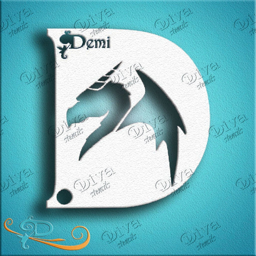 Diva Stencils | Face Painting Stencil | Unicorn Dragon (00301)
