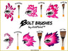 BOLT Face Painting Brushes by Jest Paint -  Short Small FIRM Angle (1/4")
