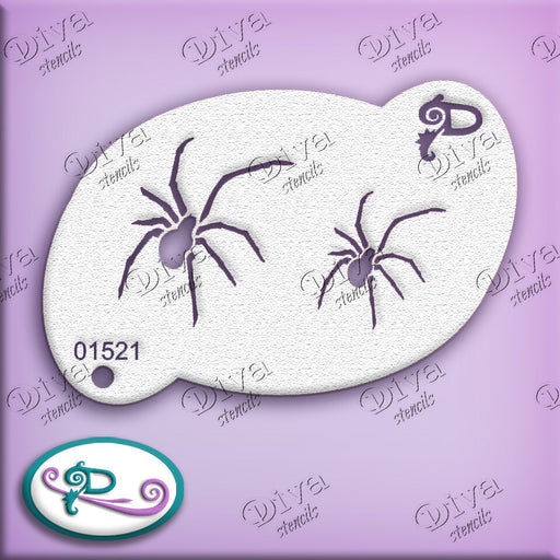 Diva Stencils | Face Painting Stencil | 3-D Spiders (1521)