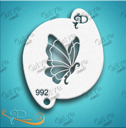 Diva Stencils | Face Painting Stencil |  Butterfly Profile (992)