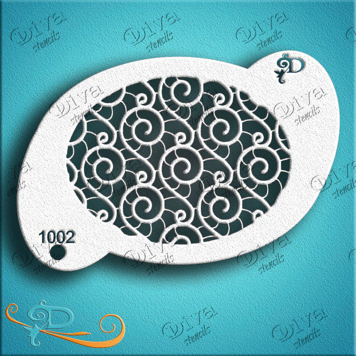 Diva Stencils | Face Painting Stencil | Lovely Lace Texture (1002)