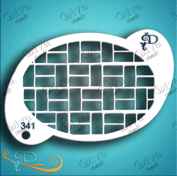 Diva Stencils | Face Painting Stencil | Two Brick Pattern (341)