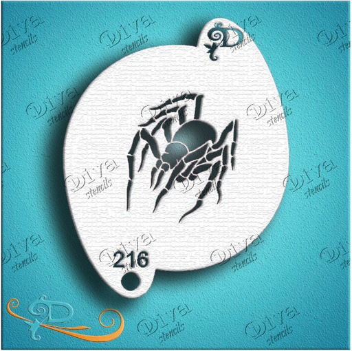 Diva Stencils | Face Painting Stencil | Creepy Spider (216)