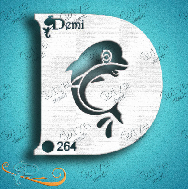 Diva Stencils | Face Painting Stencil | Demi Dolphin (000264)