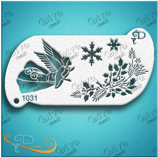 Diva Stencils | Face Painting Stencil | Angel and Pine (1031)