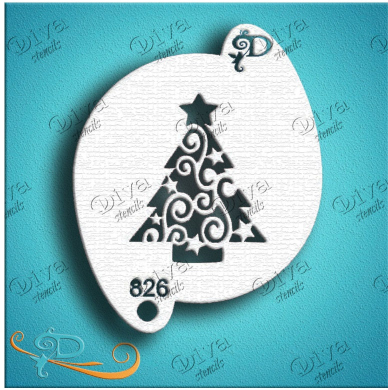 Diva Stencils Face Painting Stencil Tree Swirl (826) — Jest Paint