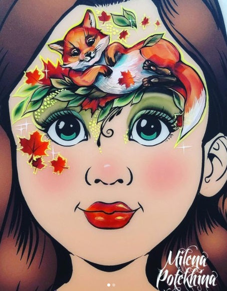 MILENA STENCILS | Face Painting Stencil -  (Fall Maple Leaves)  O17