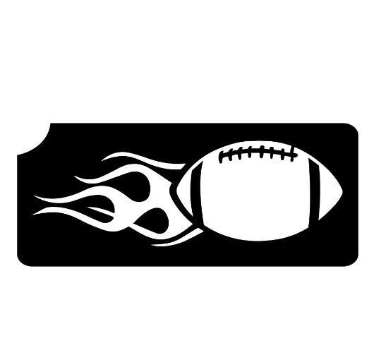 Art Factory | Glitter Tattoo Stencil - (483) Football with Flames - 5 Pack - #21