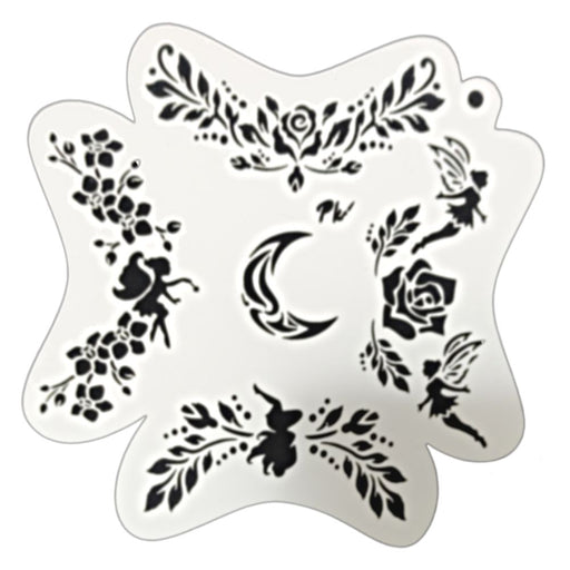 PK | FRISBEE Face Painting Stencil | WHITE - Fairies and Flowers - C6
